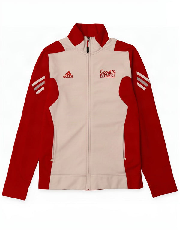 Jachetă de top pentru trening Adidas pentru femei UK 10 Small Red Colorblock Poliester