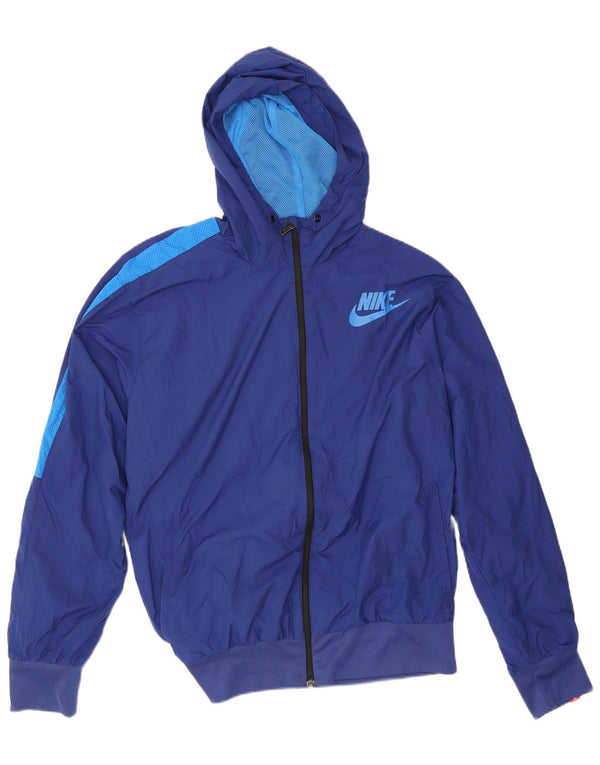 Nike Mens Graphic Hooded Tracksuit Top Jacket XL Navy Blue Colourblock