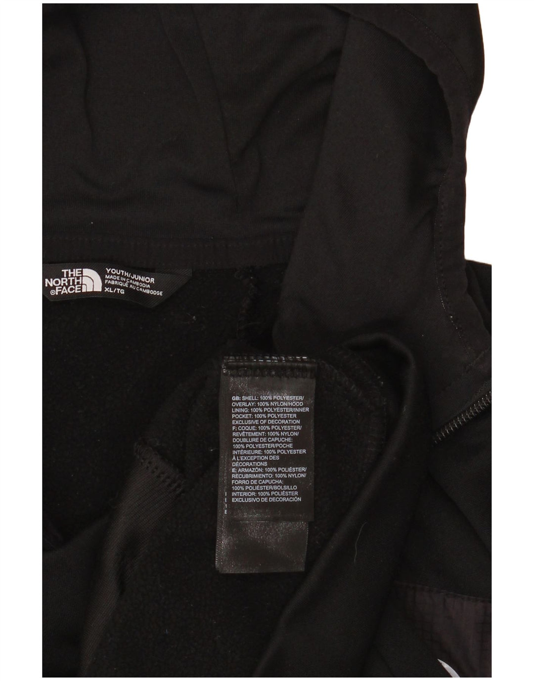 THE NORTH FACE Pulover cu glugă cu fermoar pentru băieți 14-15 ani XL poliester negru