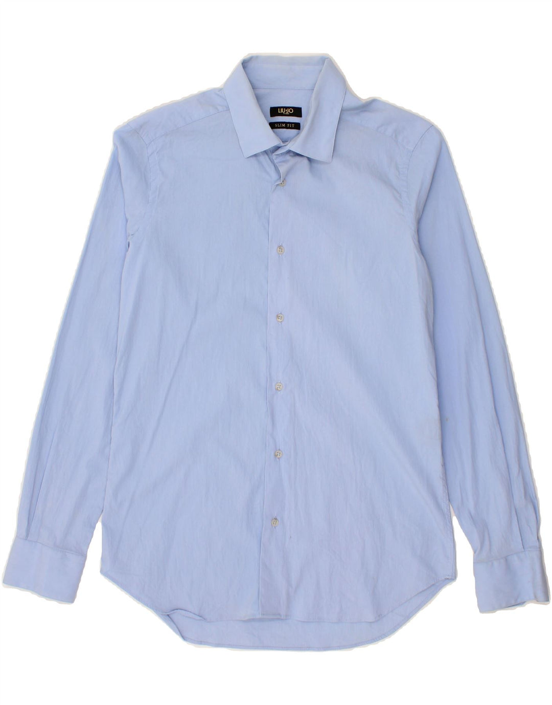 LIU JO Mens Slim Fit Shirt Size 41 Medium Blue Cotton Vintage Liu Jo and Second-Hand Liu Jo from Messina Hembry 