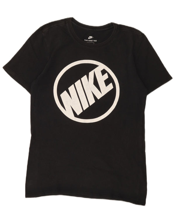 Tricou grafic Nike pentru bărbați, cu croială atletică, top mic, negru, bumbac
