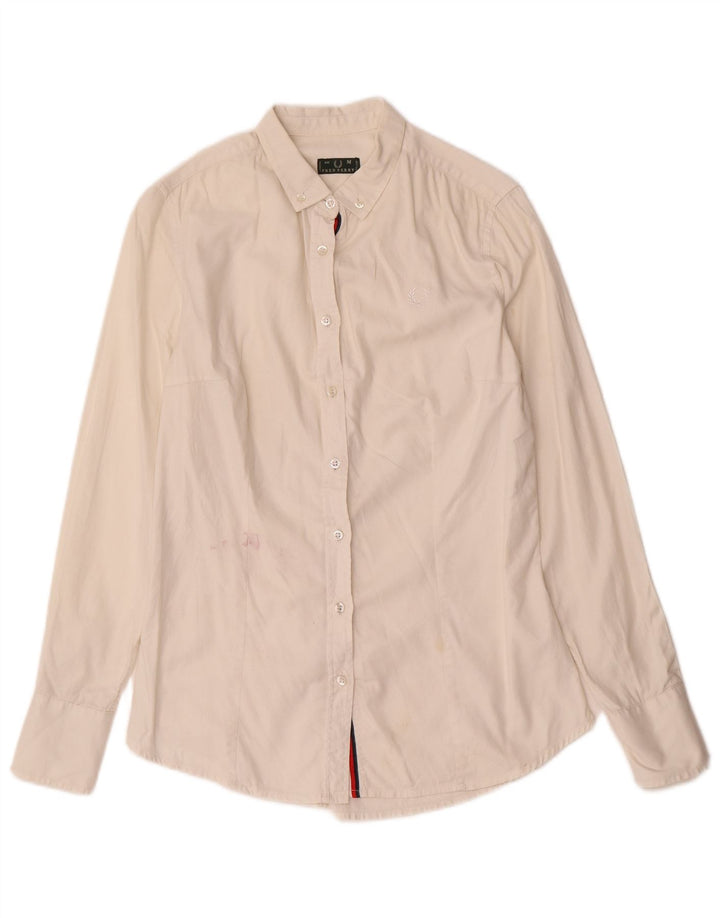 Cămașă Fred Perry pentru femei UK 12 Medium White