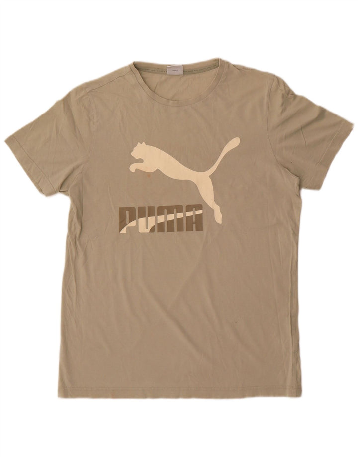 Tricou grafic Puma pentru bărbați Top, bumbac, gri mediu