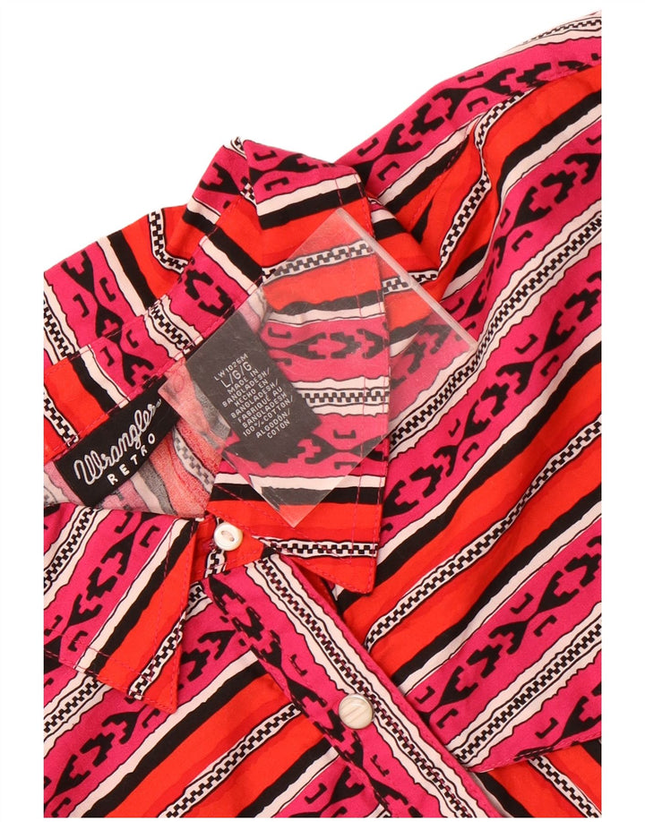 Cămașă retro pentru femei Wrangler UK 16 mare, bumbac cu dungi multicolore