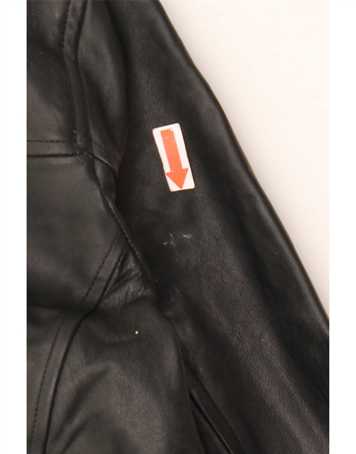 Vintage Mens Bomber Leather Jacket IT 50 Large Black