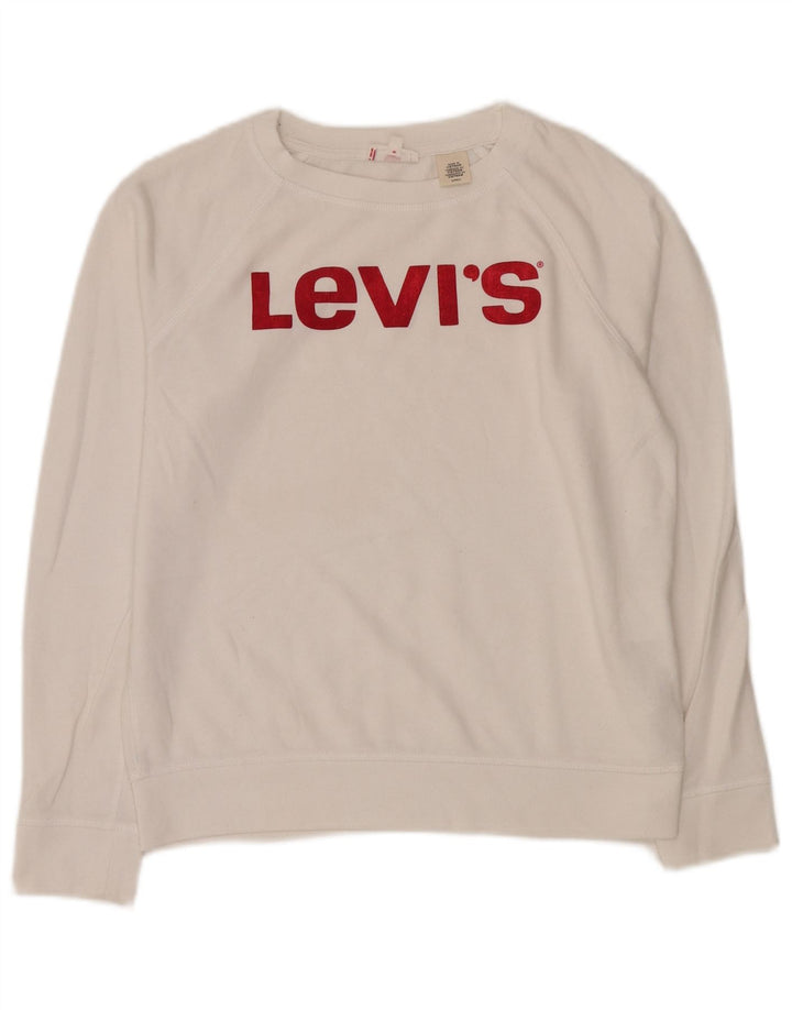 Pulover oversized pentru femei LEVI'S UK 10 Bumbac alb mic