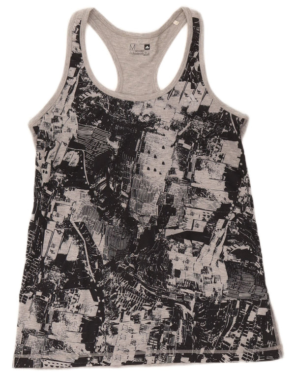 Adidas Climalite Graphic Vest Top pentru femei UK 12/14 Medium Gri Geometric