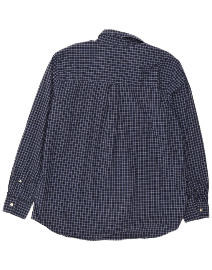Cămașă de flanel pentru bărbați Chaps Easy Care, mare din bumbac cu carouri bleumarin
