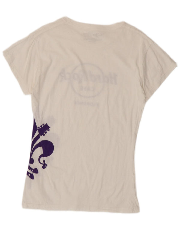 Hard Rock Cafe Florență Tricou grafic Top UK 14 Mare Bumbac alb