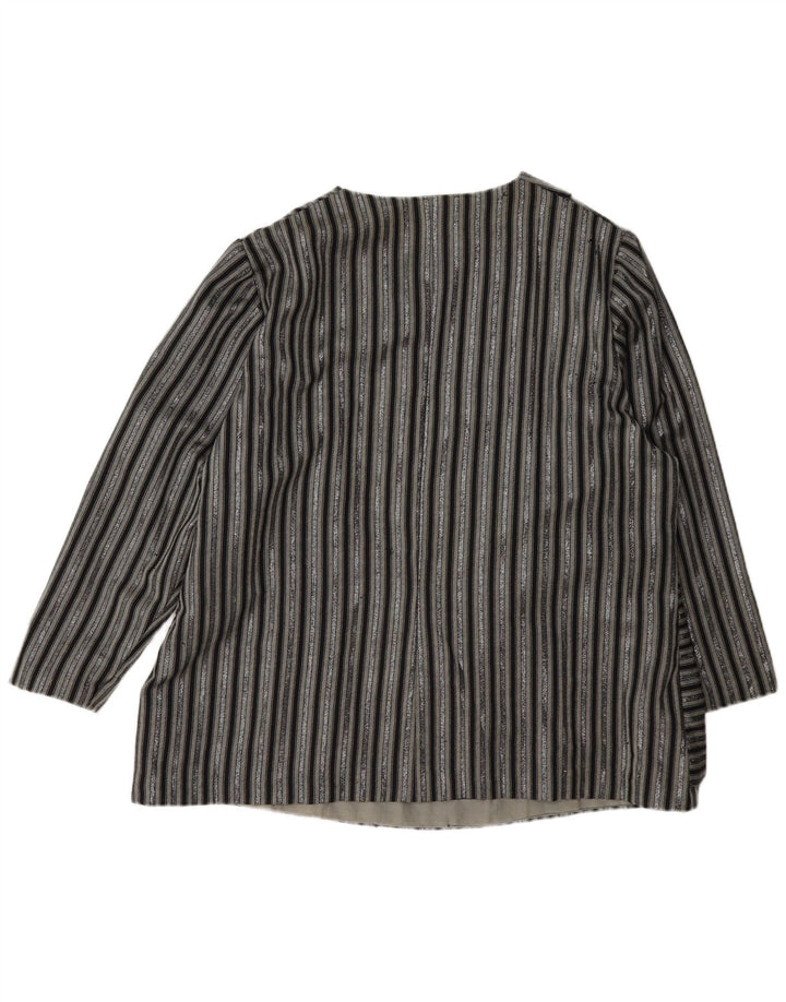 Blazer Vintage pentru femei cu 1 nasture, UK 14, mare, cu dungi negre