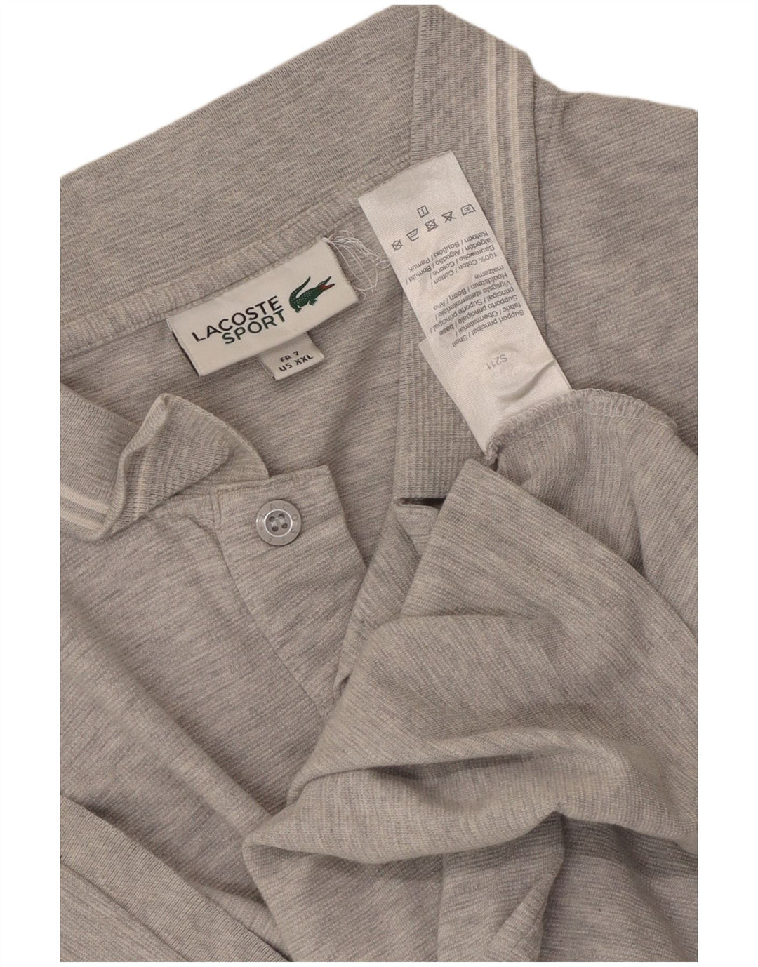 Tricou polo pentru bărbați Lacoste Mărimea 7 2XL Bumbac gri