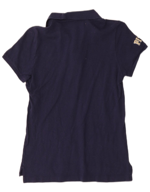 Polo strâns pentru femei Ralph Lauren UK 14 Medium bleumarin bumbac