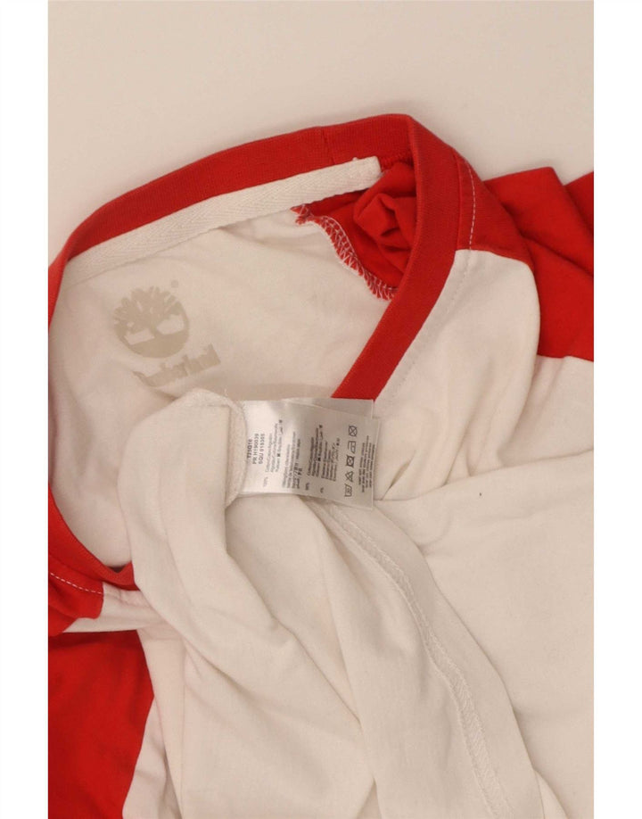 Timberland Top grafic pentru femei cu mânecă lungă UK 10 Small White Colorblock
