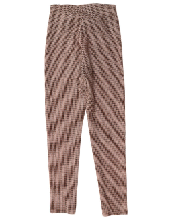 Pantaloni skinny casual pentru femei Zara XS W24 L27 Brown Houndstooth