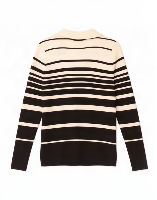 Pulover cardigan deschis pentru femei Marks & Spencer UK 10 mic cu dungi negre