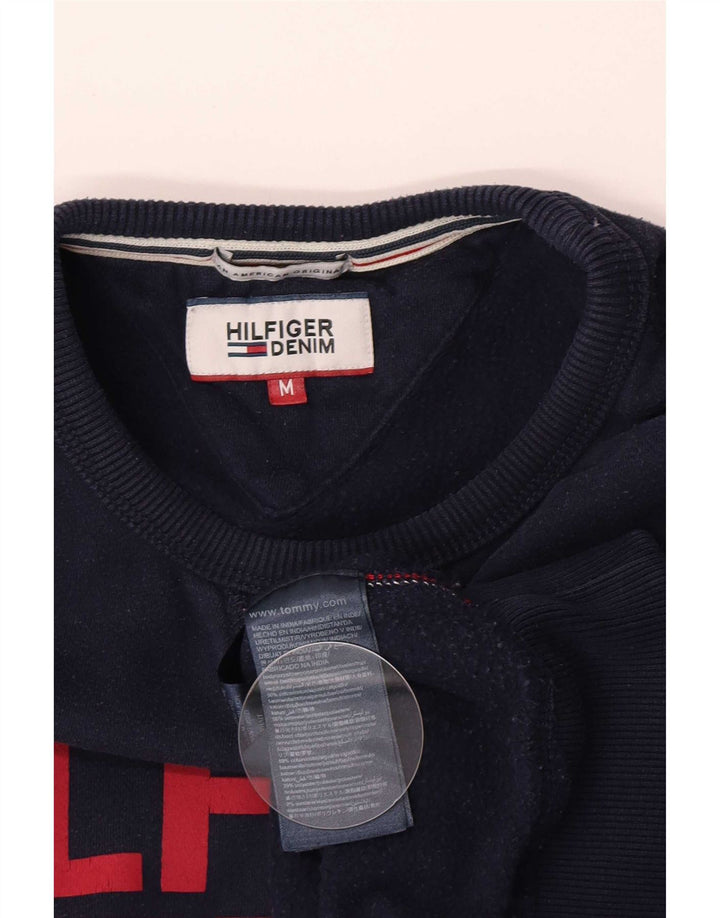 Hanorac grafic pentru bărbați Tommy Hilfiger Pulover mediu din bumbac bleumarin