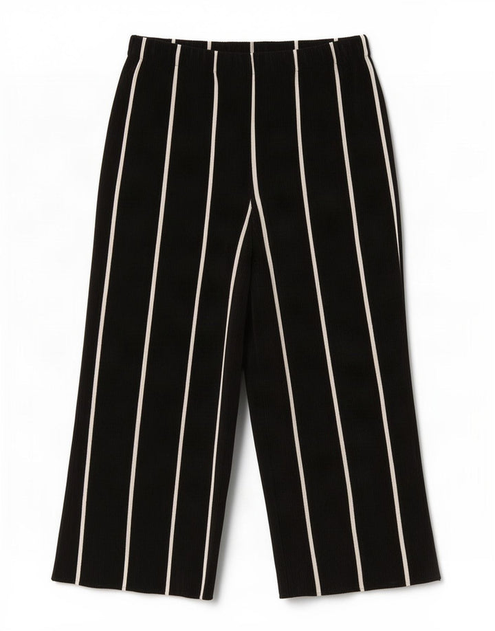 Pantaloni Capri Cullotes pentru Damă Zara Mici L26 L22 Negru cu dungi