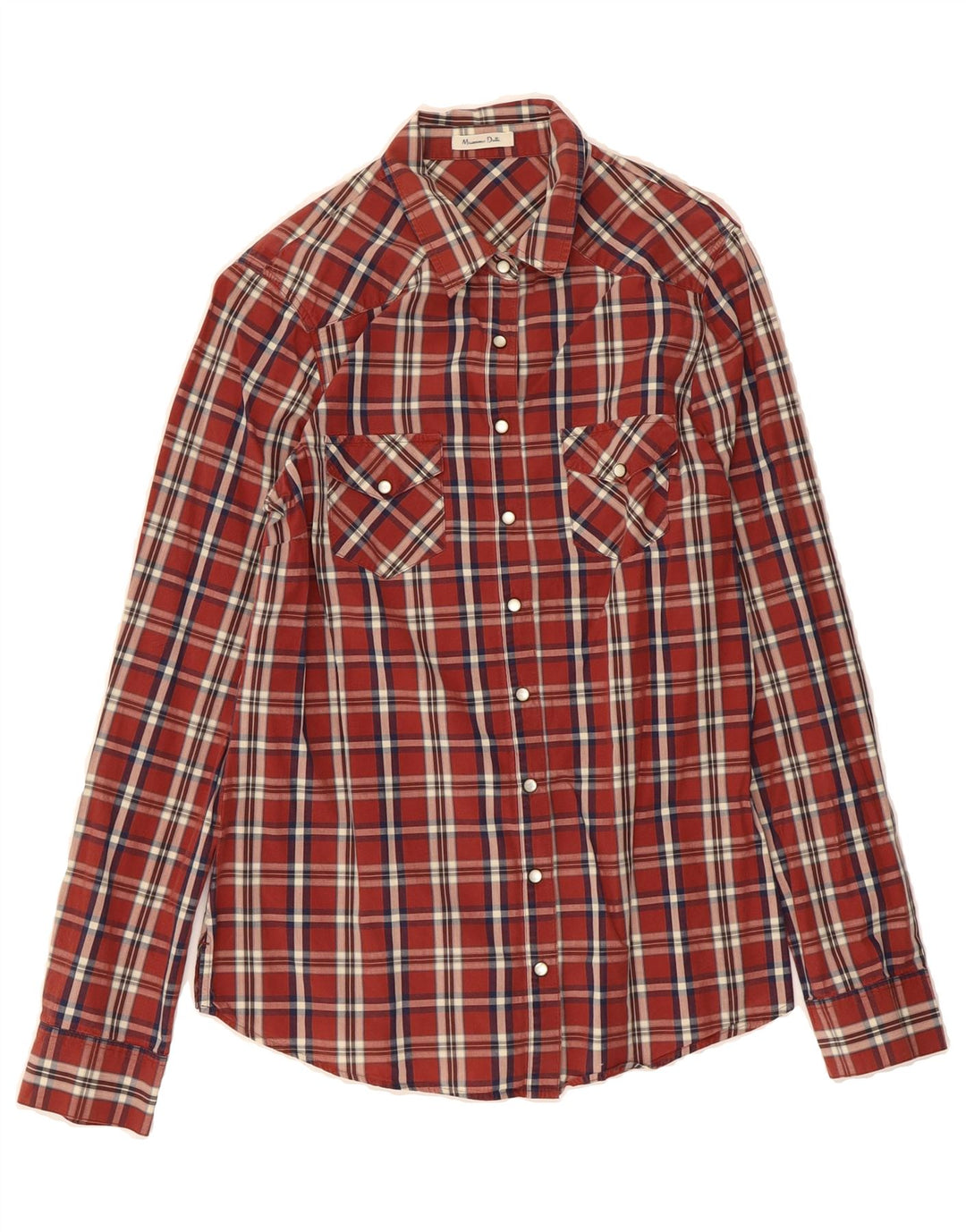 MASSIMO DUTTI Womens Shirt EU 40 Medium Red Check Vintage Massimo Dutti and Second-Hand Massimo Dutti from Messina Hembry 