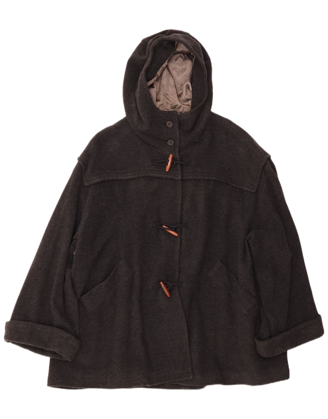 BENETTON haină supradimensionată cu glugă pentru femei IT 42 lână gri mediu