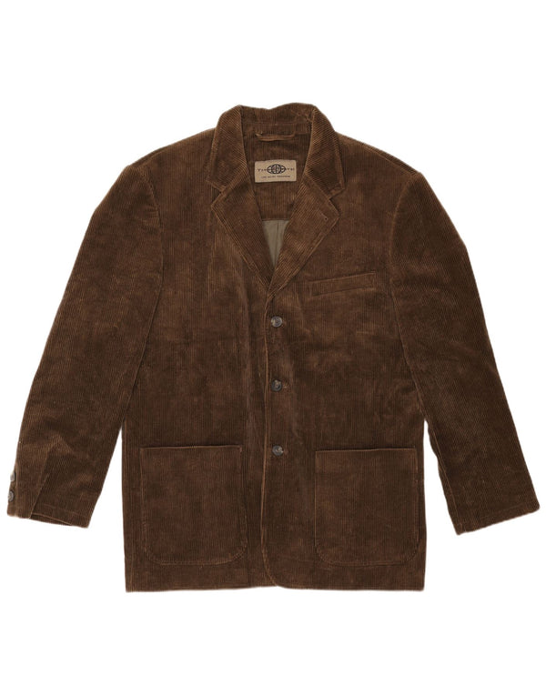 Jachetă vintage pentru bărbați din velur cu 3 nasturi IT 50, bumbac kaki mare