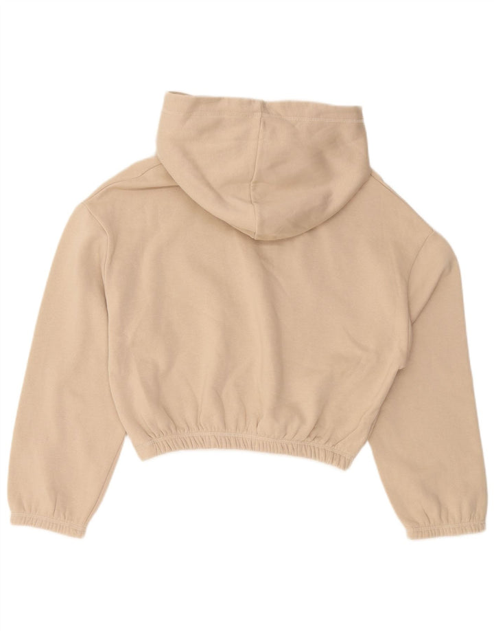 Pulover pentru damă ZARA Crop Hoodie UK 14 Medium Beige Bumbac