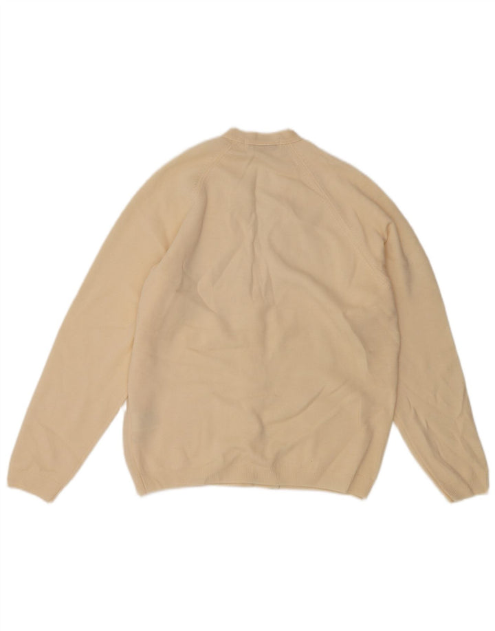EWM Womens Cardigan Sweater UK 10/12 Small Off White Lambswool