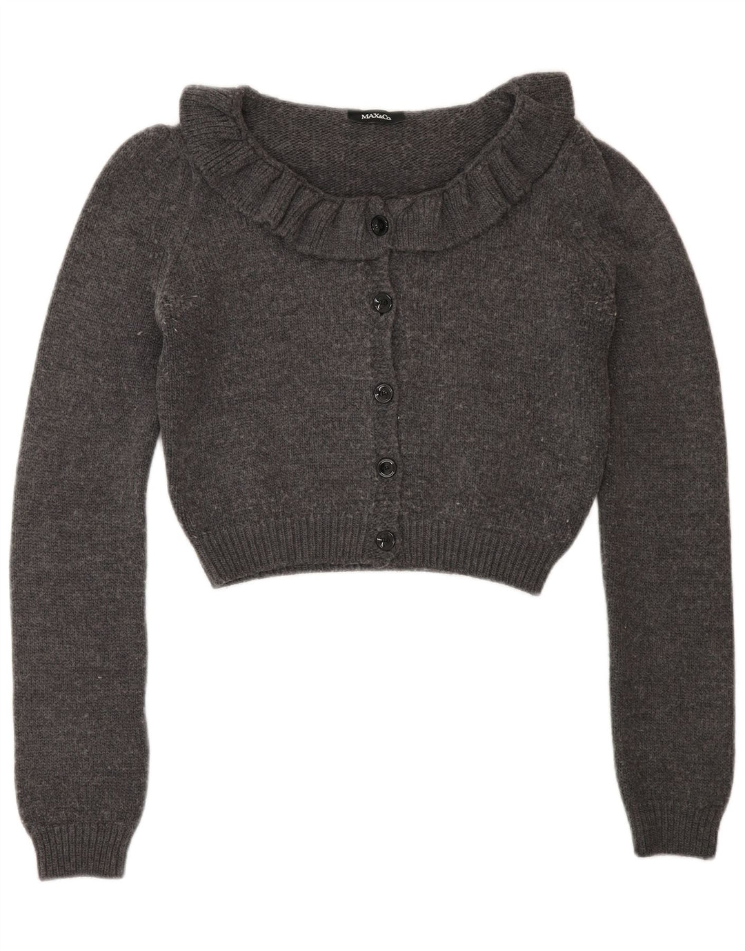 Max & Co. Pulover Crop Cardigan pentru femei UK 12 Medium Gri Lână