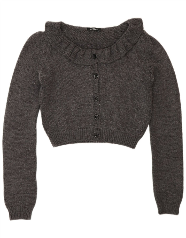 Max & Co. Pulover Crop Cardigan pentru femei UK 12 Medium Gri Lână
