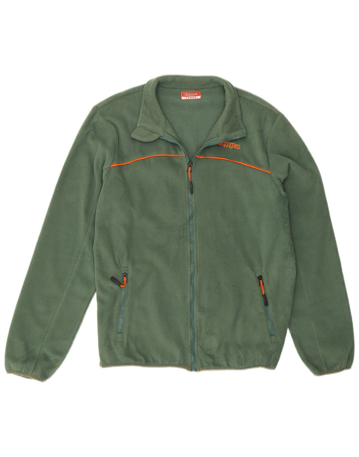 Jachetă fleece pentru bărbați Kappa UK 40 Poliester verde mare
