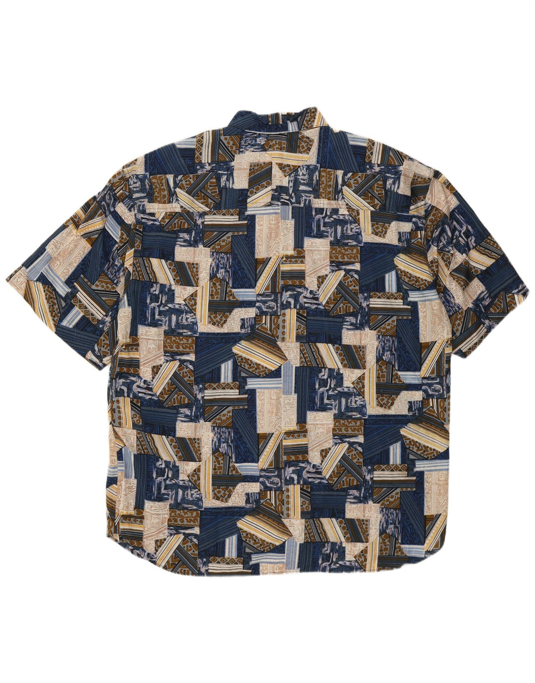 Cămașă Vintage pentru bărbați cu mânecă scurtă XL albastru mozaic