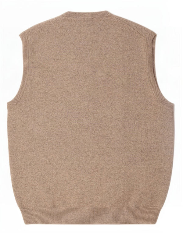 Marks & Spencer Mens Vest Tank Top Medium Beige Flecked Cotton