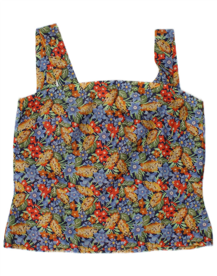 Top camis vintage pentru femei UK 10 mic, multicolor, floral