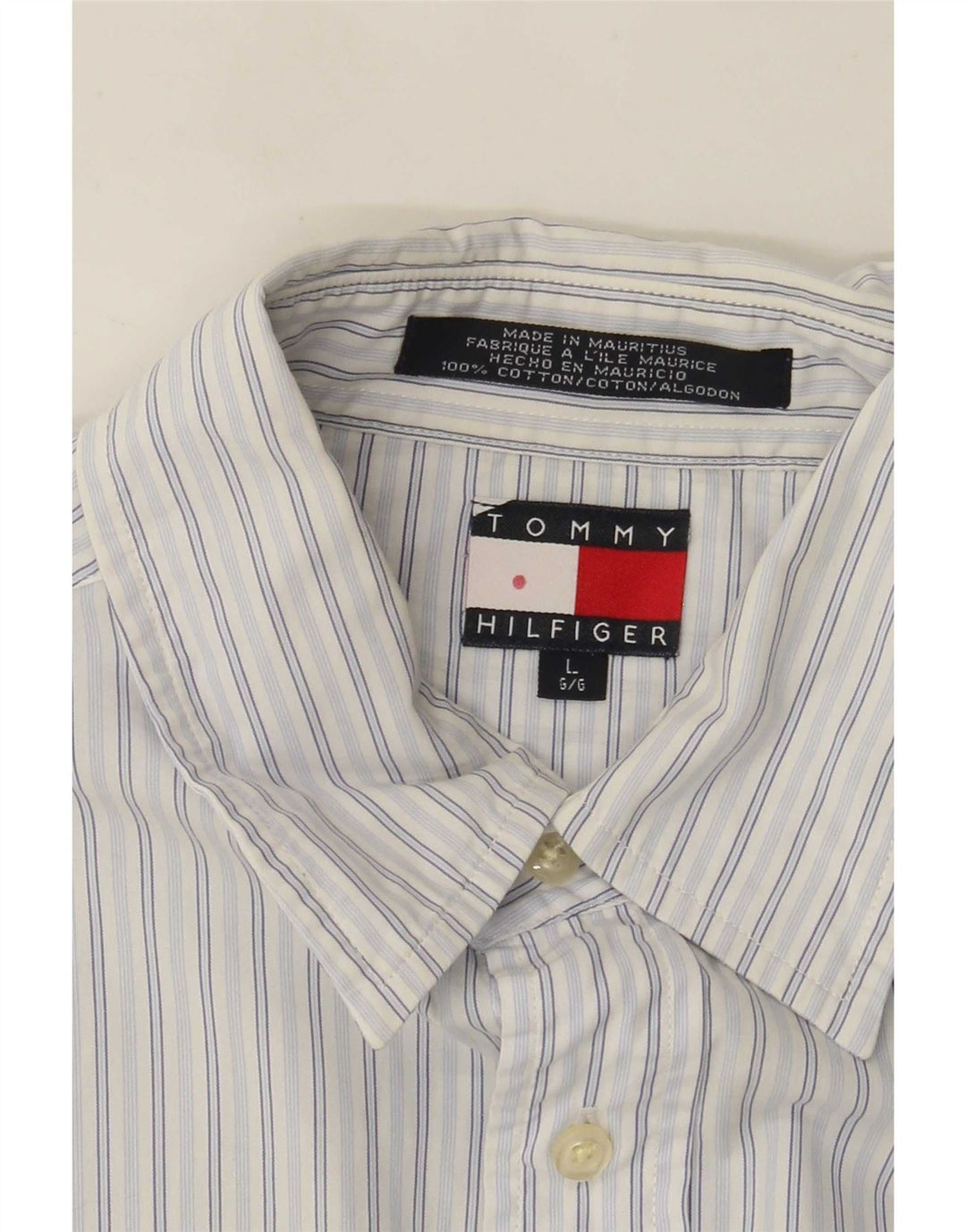 Cămașă pentru bărbați Tommy Hilfiger, mare, albastru, bumbac cu dungi