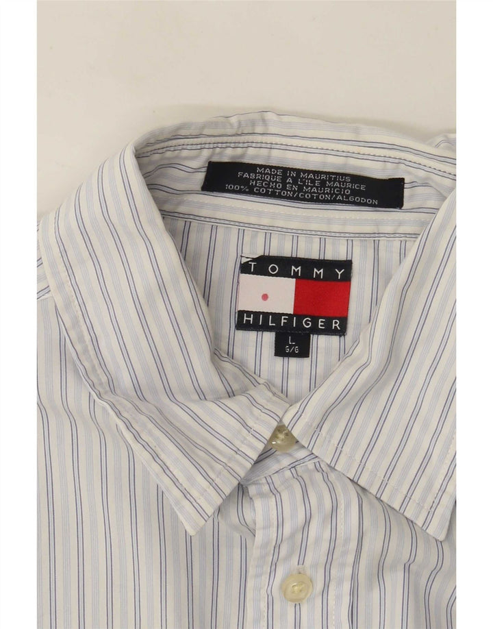 Cămașă pentru bărbați Tommy Hilfiger, mare, albastru, bumbac cu dungi