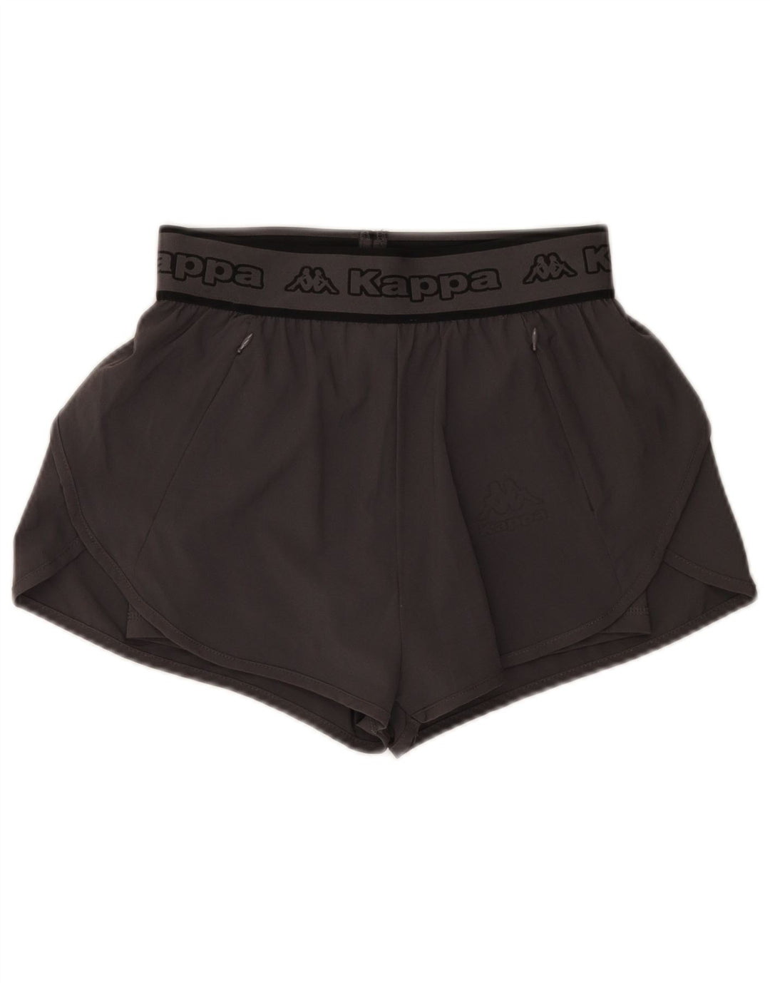 Pantaloni scurți de sport grafic Kappa pentru femei UK 6 XS poliester gri