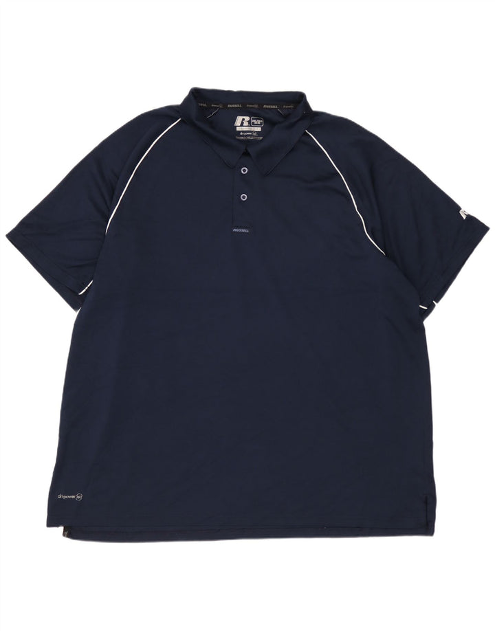 RUSSELL ATHLETIC tricou polo pentru bărbați UK 50/52 2XL bleumarin poliester