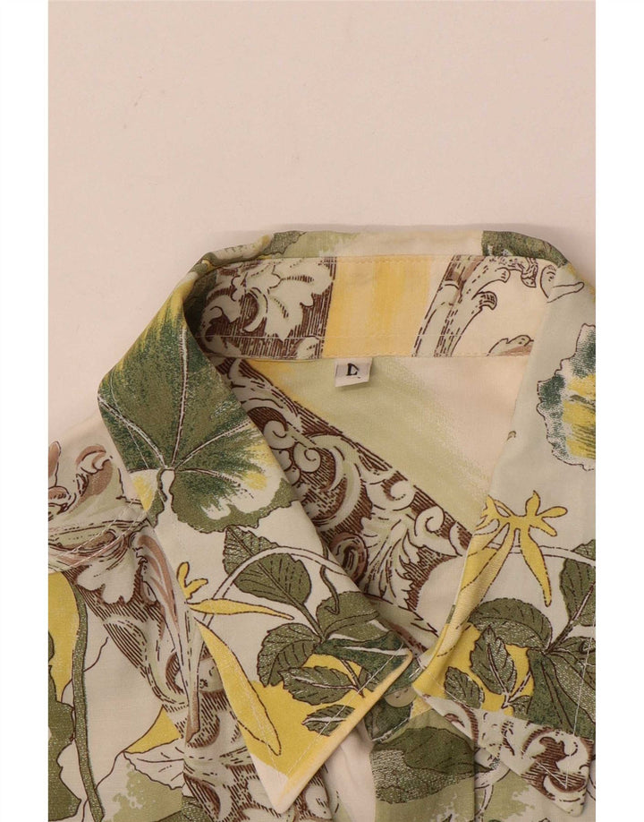 Cămașă vintage bărbați mare, albă, florală