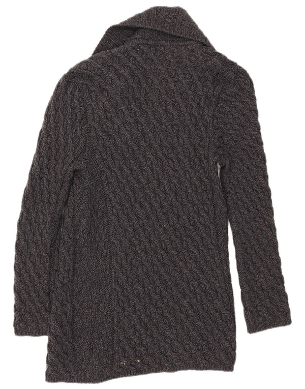 Aran Islands Knitwear Pulover cardigan lung pentru femei UK 10 Small Gri