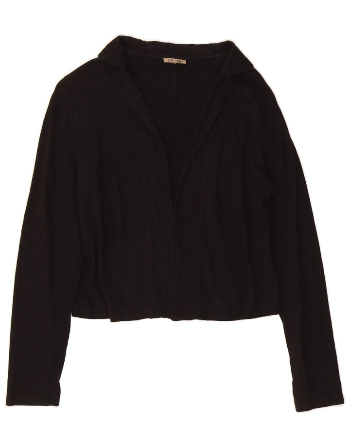 JIGSAW Womens Cardigan Top UK 14 Large Black Cotton Vintage Jigsaw and Second-Hand Jigsaw from Messina Hembry 
