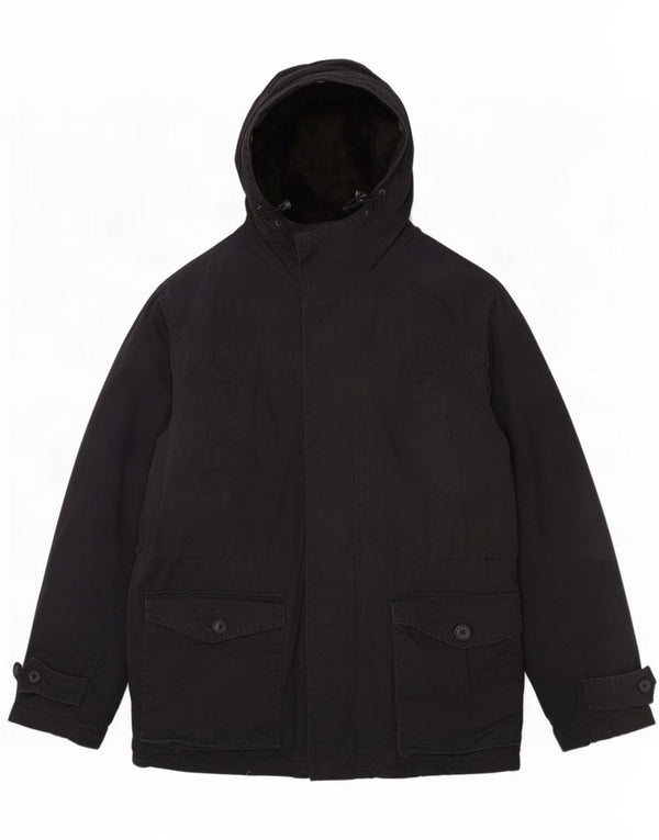 Tommy Hilfiger Manșon Sherpa Windbreaker cu glugă pentru bărbați UK 40 Large Black Modern