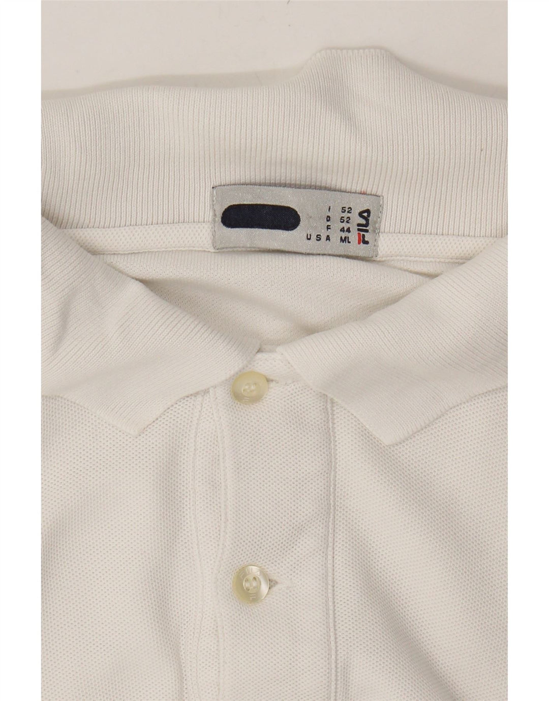 FILA Mens Polo Shirt IT 52 Large White Vintage Fila and Second-Hand Fila from Messina Hembry 