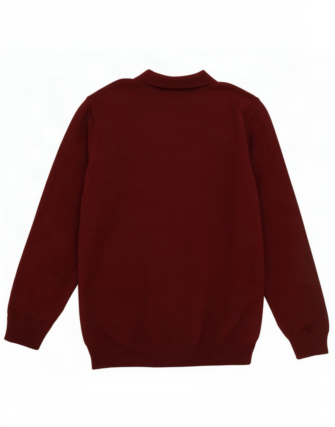 Massimo Dutti Pulover pentru bărbați cu gât polo, lână mare bordeaux