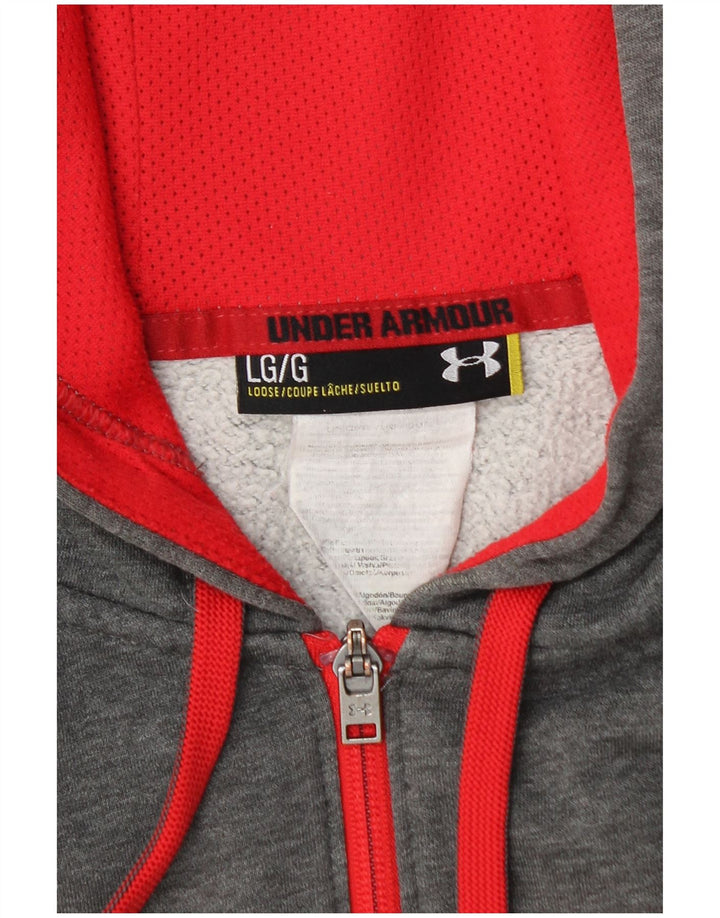 Pulover cu capotă cu fermoar pentru bărbați UNDER ARMOUR, mare, gri