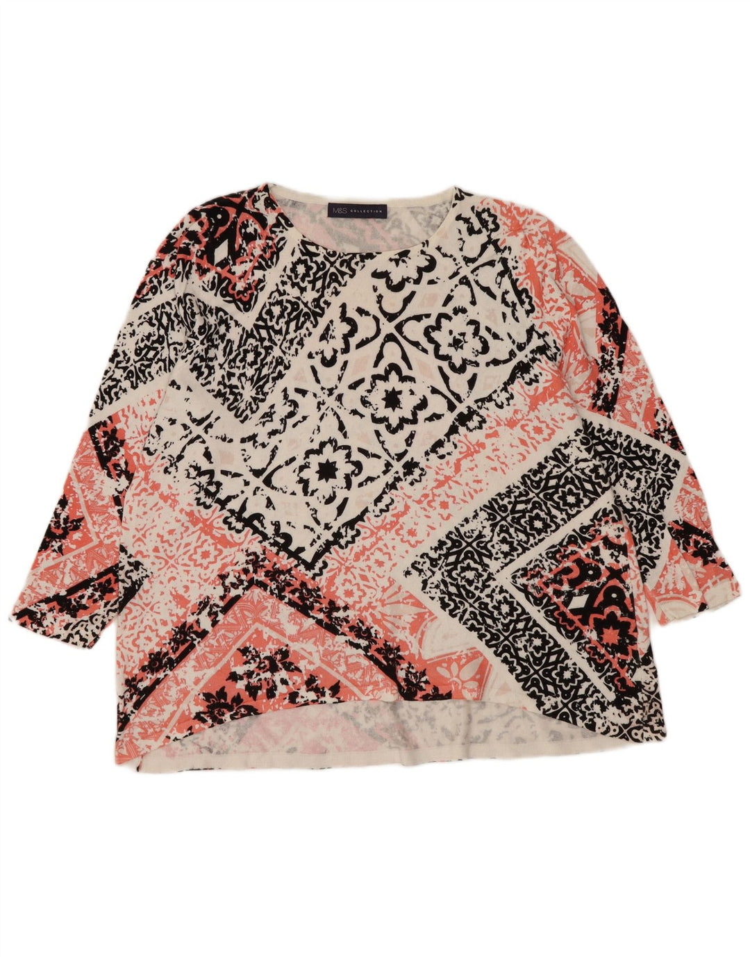 Marks & Spencer Top pentru femei cu mâneci 3/4 UK 14 mare, multicolore, florale