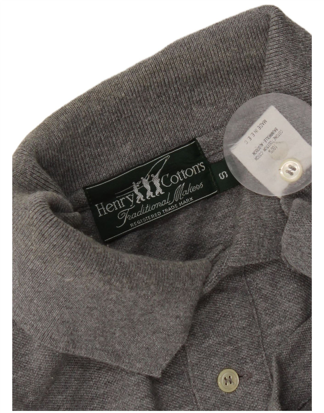 Tricou polo Henry Cottons pentru bărbați, bumbac gri mic