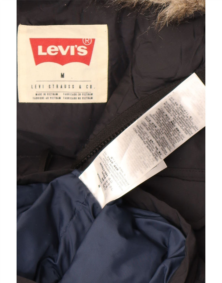 Jachetă căptușită cu glugă Levi's pentru bărbați UK 38 Poliamidă neagră medie
