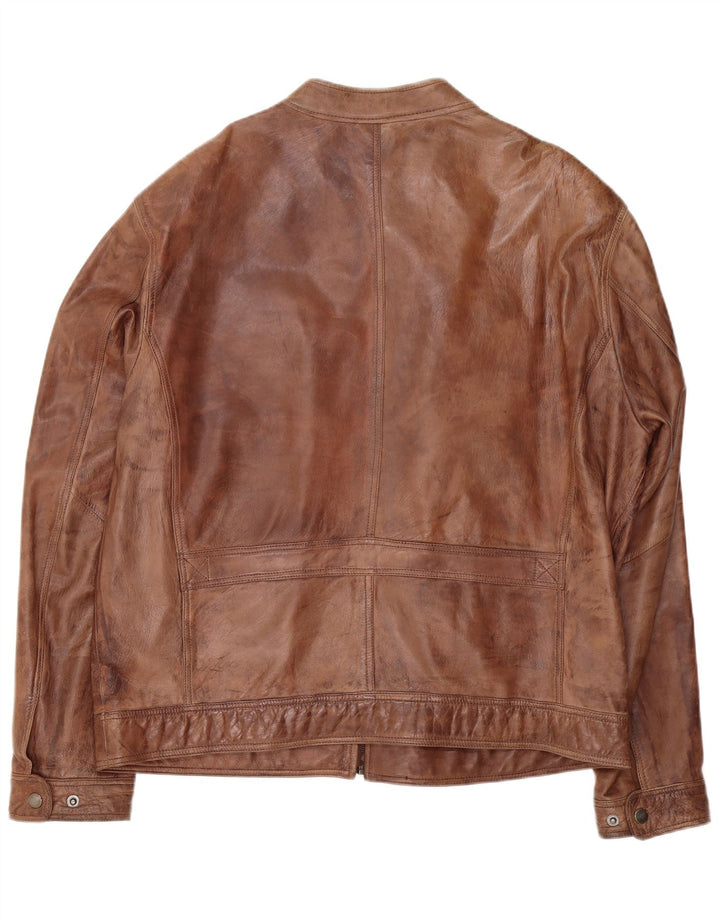 Geacă de piele vintage pentru bărbați IT 60 4XL maro