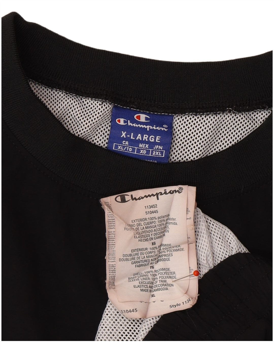 CHAMPION Mens Graphic Sweatshirt Jumper XL Black Colourblock Polyester