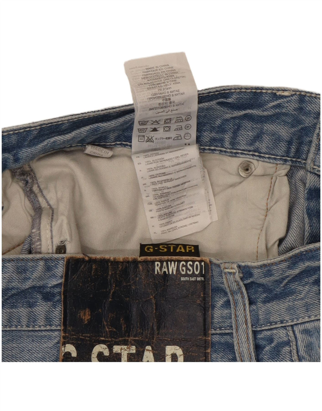 Blugi drepti pentru bărbați G-Star W33 L32 Bumbac albastru