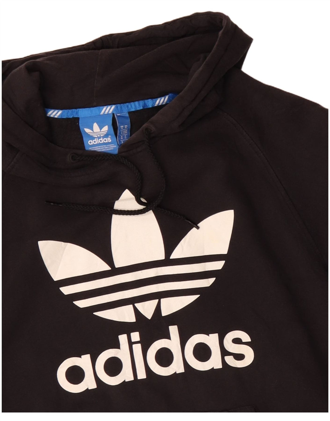 Pulover ADIDAS pentru bărbați cu glugă grafică, bumbac mediu negru